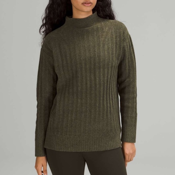 lululemon athletica Sweaters - Lululemon Twin Rib Turtleneck Sweater
Heathered Dark Olive
